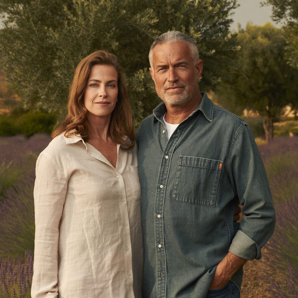 Portrait de Camille & Antoine R., propriétaires · lubéron